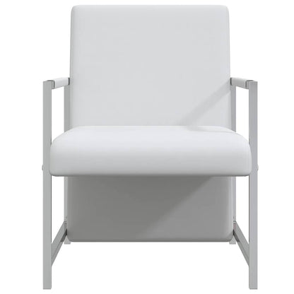 Fauteuils 2 st met chroom frame kunstleer wit