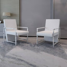 Fauteuils 2 st kunstleer wit chroom frame