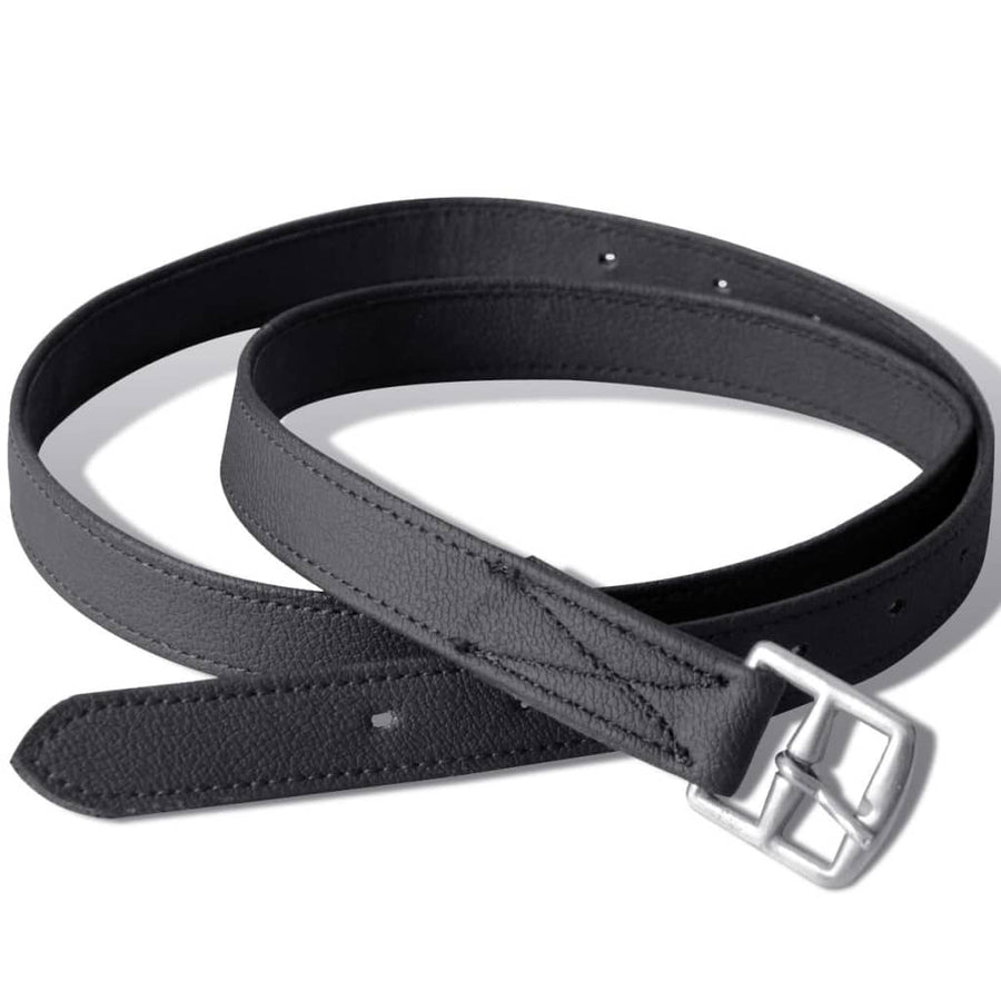 Echt lederen paardrijzadel 16" (5-in-1 set, ) 14 cm Zwart