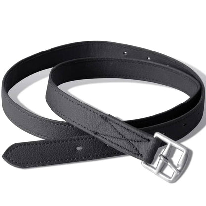 Echt lederen paardrijzadel 17,5" 12 cm (5-in-1 set, zwart) 12 cm Zwart