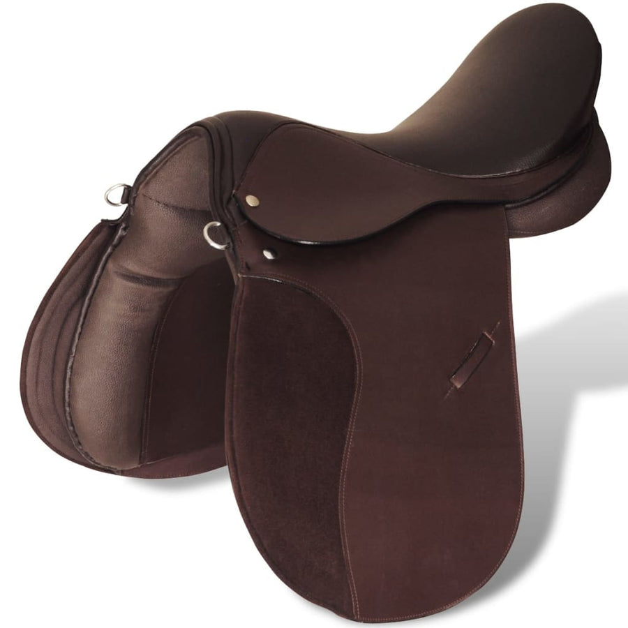 Echt Lederen Paardrijzadel 16" (5-In-1 Set, ) 14 cm