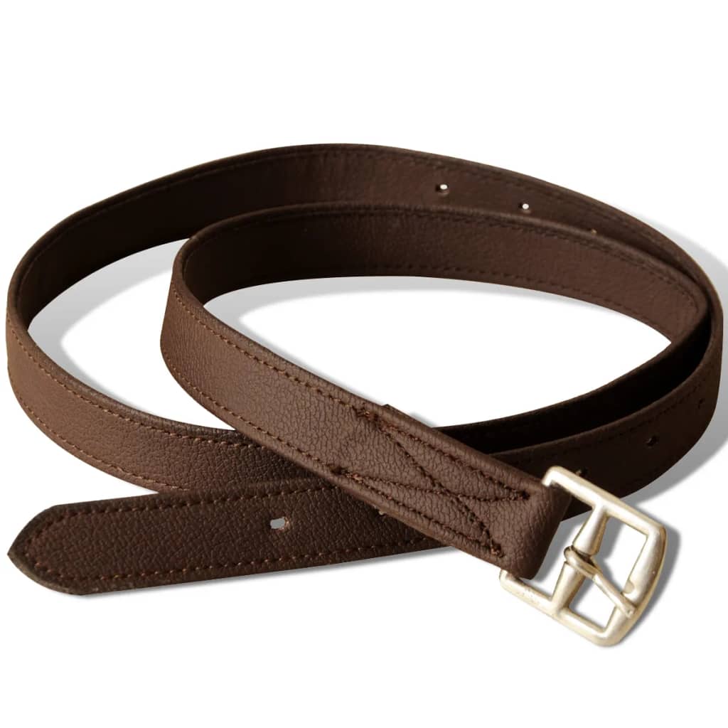 Paardrijzadel 5-in-1 17,5'' echt leer 12 cm Bruin