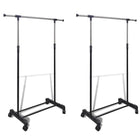 Adjustable clothes racks 2 pcs with 1 hanging rail