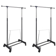 Kledingrek 2 stuks verstelbaar 108-170x84-150 cm roestvrij staal