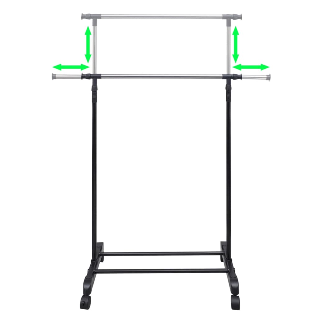 Kledingrekken Verstelbaar Met Ophangrail Zwart 1 2 1 kledingroede