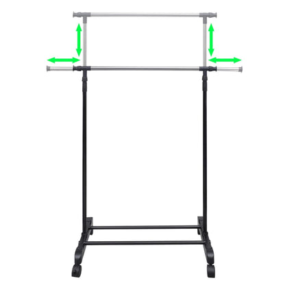 Kledingrekken Verstelbaar Met Ophangrail Zwart 1 2 1 kledingroede