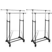 Kledingrek 2 st met 2 ophangrails 84-150 cm