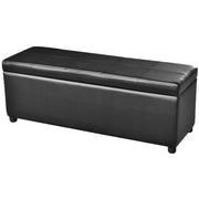 Opbergbank 116x39x44 cm zwart PVC