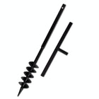 Soil auger with handle and screw head (double helix) 100 mm (black)
