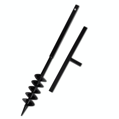 Grondboor met handvat en schroefkop (dubbele schroef) 100 mm (zwart) 100 mm