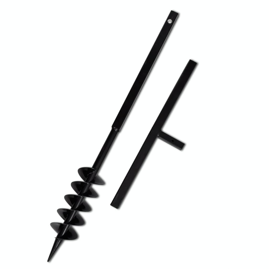 Grondboor met handvat en schroefkop (dubbele schroef) 100 mm (zwart) 100 mm