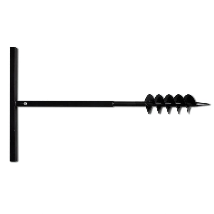 Grondboor met handvat en schroefkop (dubbele schroef) 100 mm (zwart) 100 mm