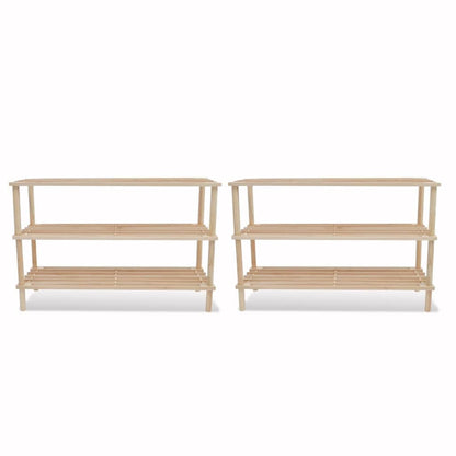 Schoenenrekken Met 3 Schappen Massief Vurenhout 1 2 74 x 26 x 48.5 cm