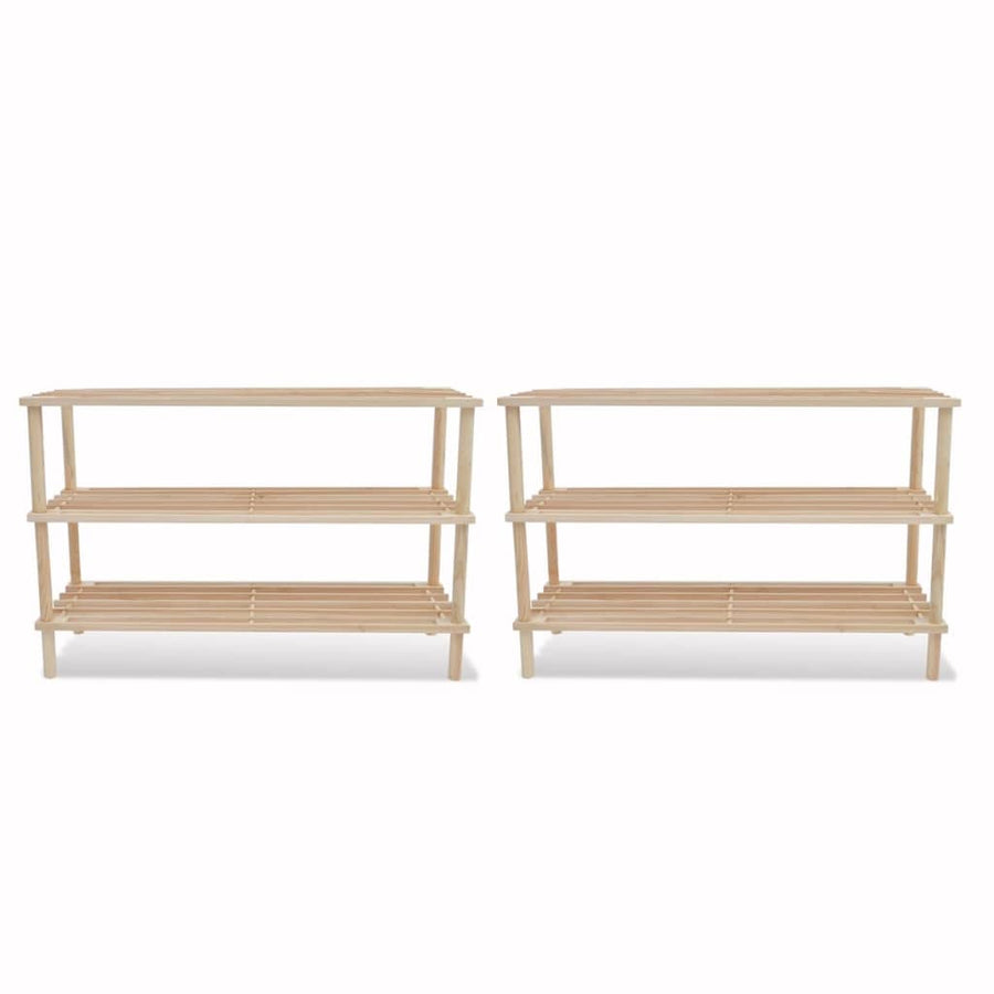 Schoenenrekken Met 3 Schappen Massief Vurenhout 1 2 74 x 26 x 48.5 cm