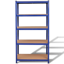 Opbergrek 5-Laags Staal En Bewerkt Hout Blauw 1