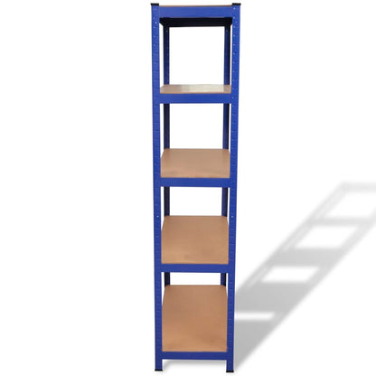 Opbergrek 5-Laags Staal En Bewerkt Hout Blauw 1