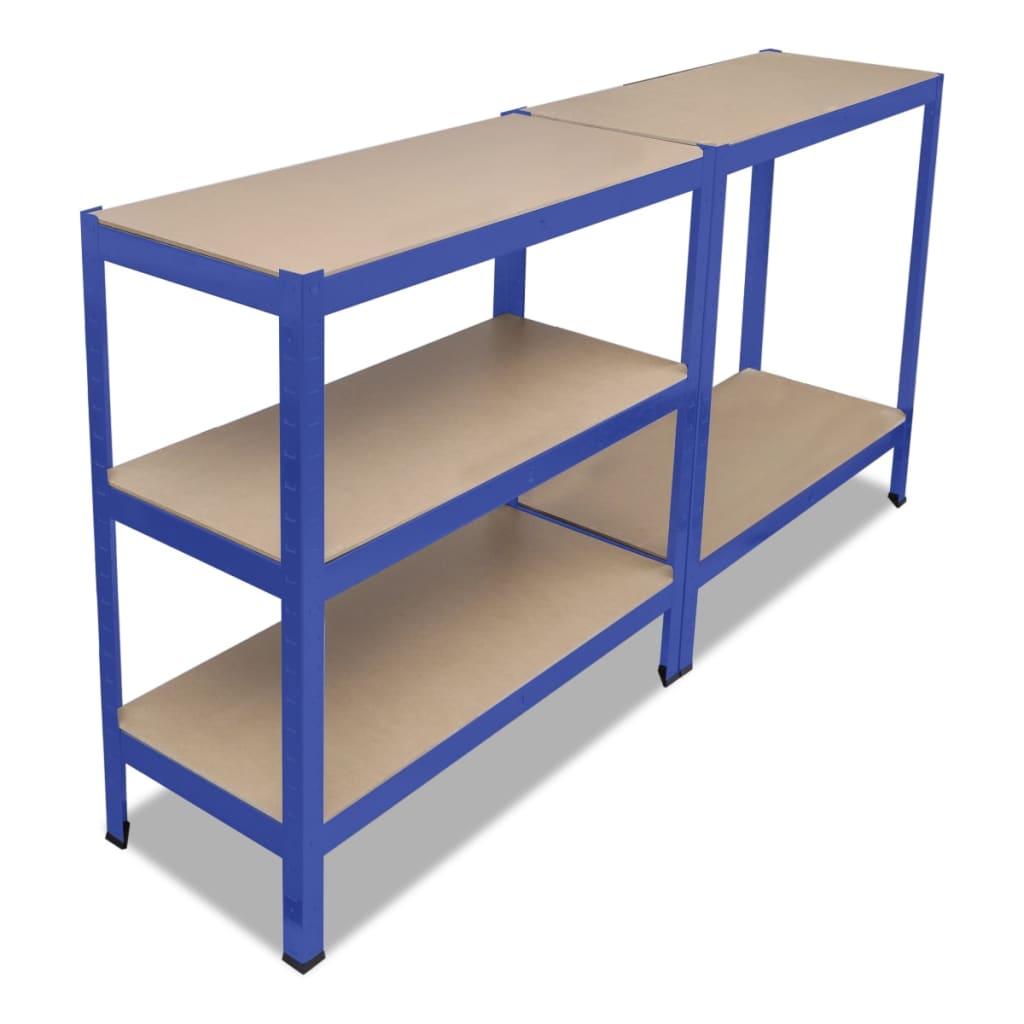 Opbergrek 5-Laags Staal En Bewerkt Hout Blauw 1