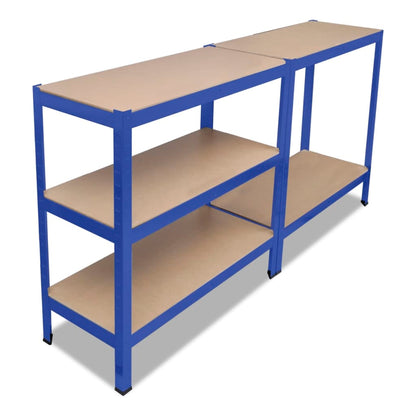 Opbergrek 5-Laags Staal En Bewerkt Hout Blauw 1