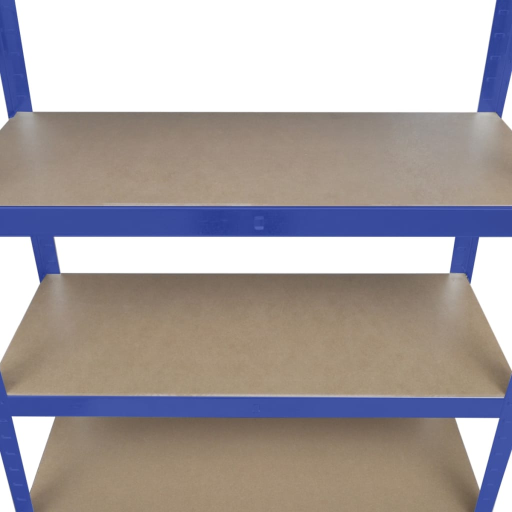 Opbergrek 5-Laags Staal En Bewerkt Hout Blauw 1