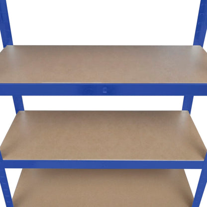 Opbergrek 5-Laags Staal En Bewerkt Hout Blauw 1