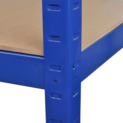 Opbergrek 5-Laags Staal En Bewerkt Hout Blauw 1