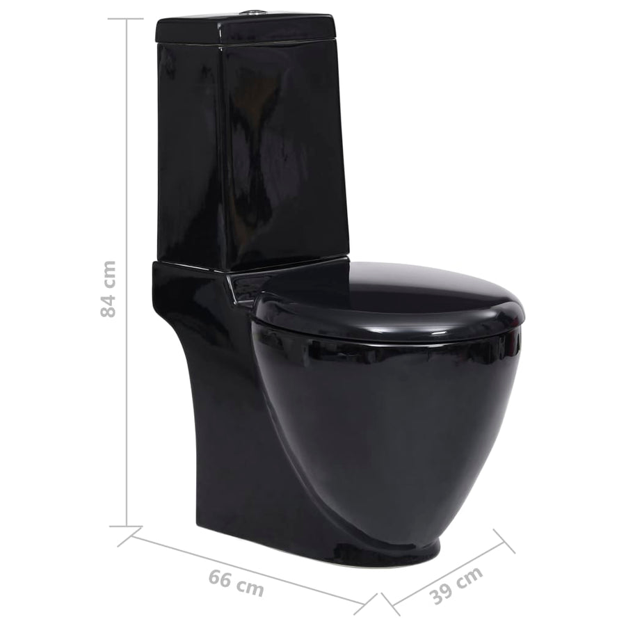 Toilet Rond Afvoer Onder Keramiek Zwart