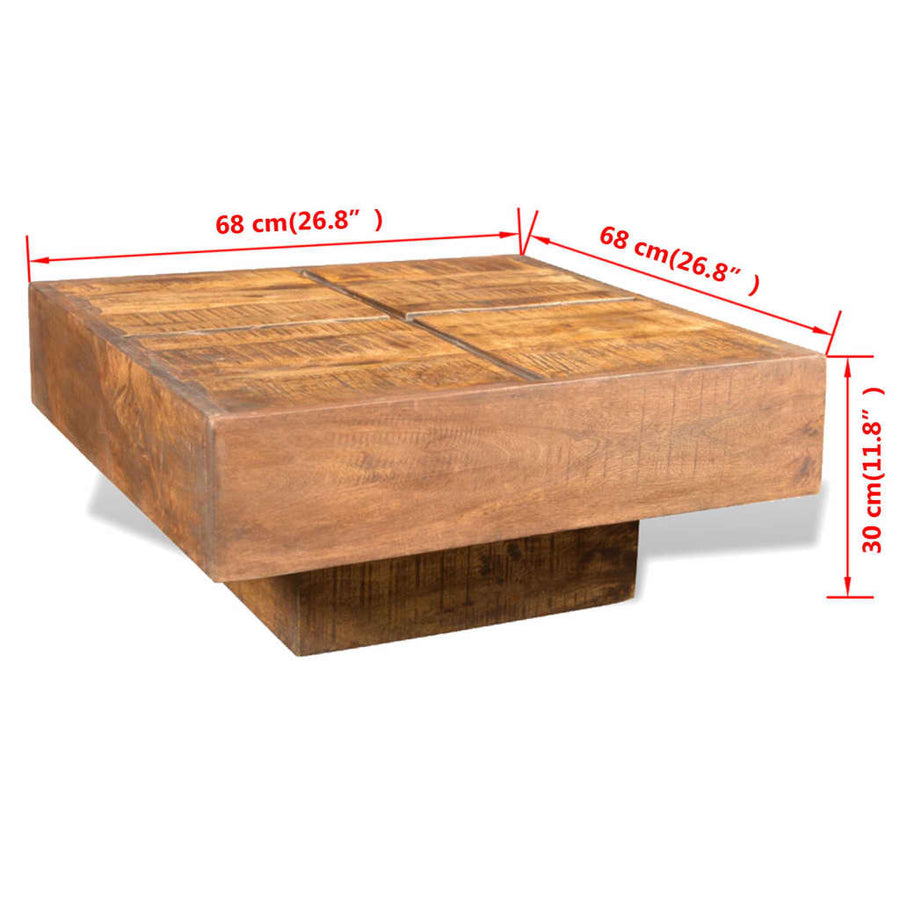 Salontafel Vierkant Bruin 68 x 68 x 30 cm massief mangohout