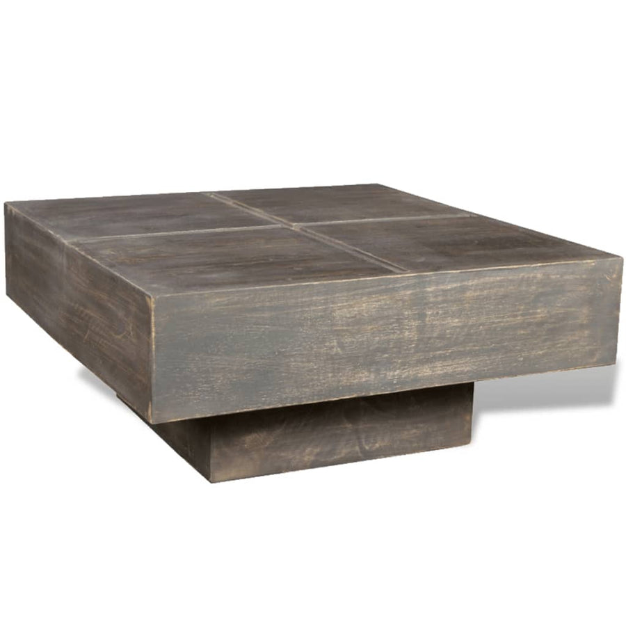 Salontafel Vierkant Massief Mangohout Donkerbruin 68 x 68 x 30 cm Ruw mangohout