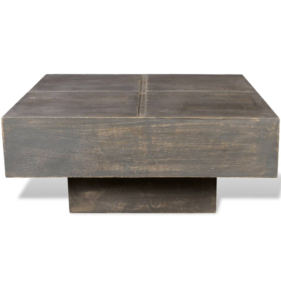 Salontafel Vierkant Massief Mangohout Donkerbruin 68 x 68 x 30 cm Ruw mangohout