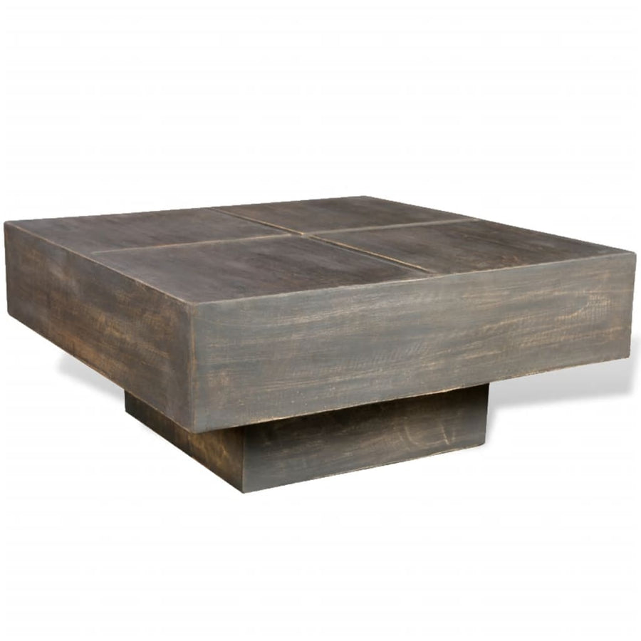 Salontafel Vierkant Massief Mangohout Donkerbruin 68 x 68 x 30 cm Ruw mangohout