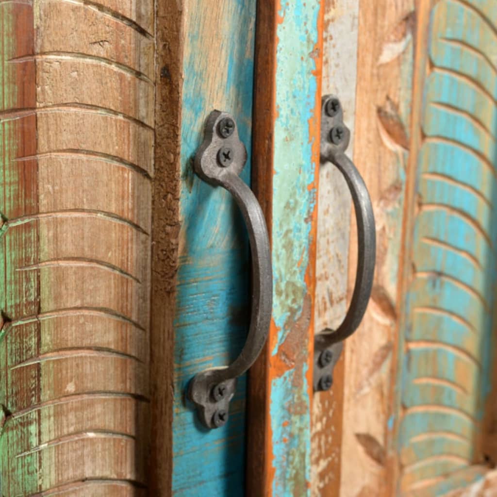 Badkamerset Met Kast En Spiegel Massief Gerecycled Hout