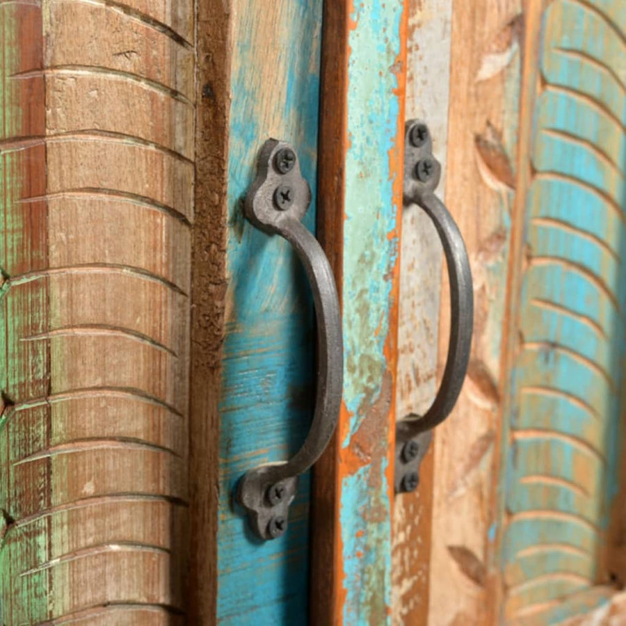 Badkamerset Met Kast En Spiegel Massief Gerecycled Hout