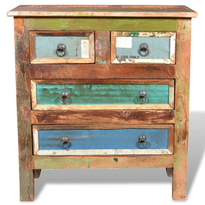 Kast met 4 lades massief gerecycled hout