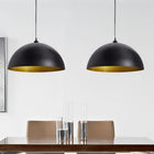 Ceiling lamps 2 pcs height adjustable semi-circular black