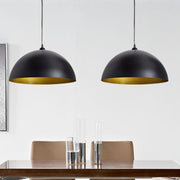 Plafondlamp 2 st hoogte verstelbaar halfrond zwart