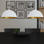 Plafondlamp 2 stuks hoogte verstelbaar halfrond 35x17 cm wit