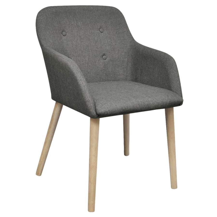 Eetkamerstoelen Stof En Massief Eikenhout 2 Lichtgrijs