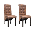 Dining chairs 2 pcs faux leather brown