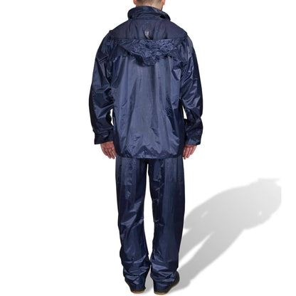 Regenpak 2-delig + capuchon (heren / marineblauw / maat XXL)