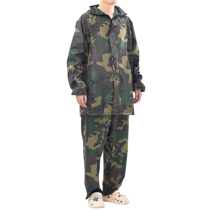 Regenpak 2-delig met capuchon (heren / camouflage / maat L)