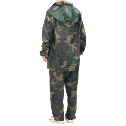 Regenpak 2-delig met capuchon (heren / camouflage / maat L)