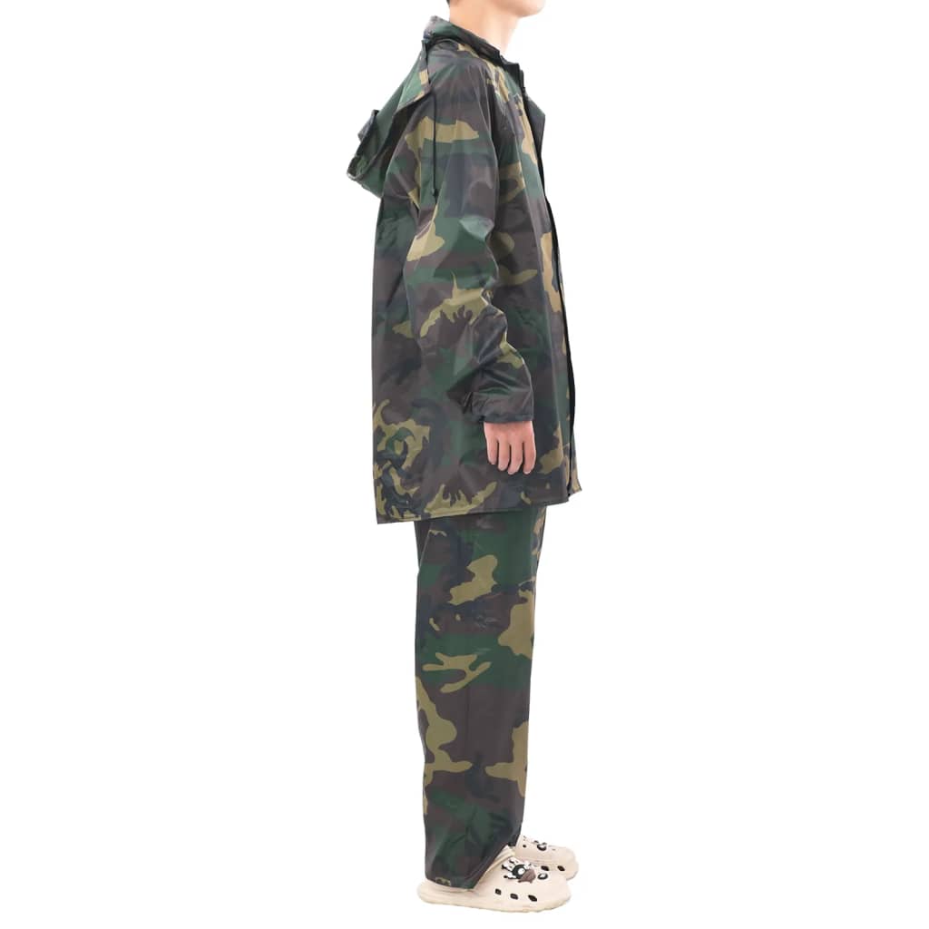 Regenpak 2-delig met capuchon (heren / camouflage / maat XL)