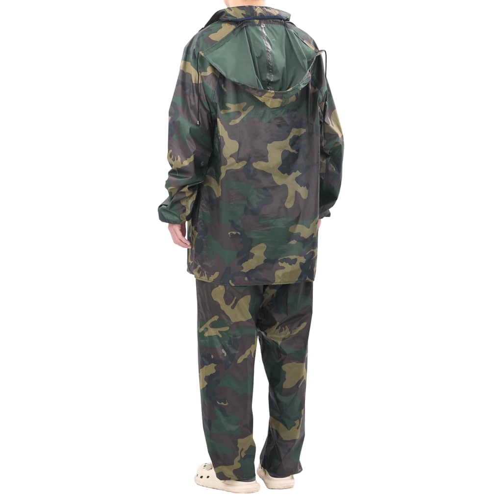 Regenpak 2-delig met capuchon (heren / camouflage / maat XL)