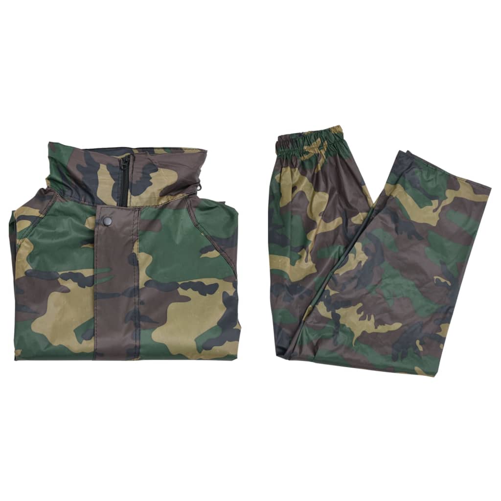Regenpak 2-delig met capuchon (heren / camouflage / maat XL)