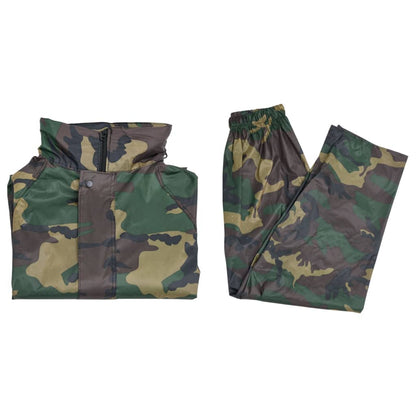 Regenpak 2-delig met capuchon (heren / camouflage / maat XL)