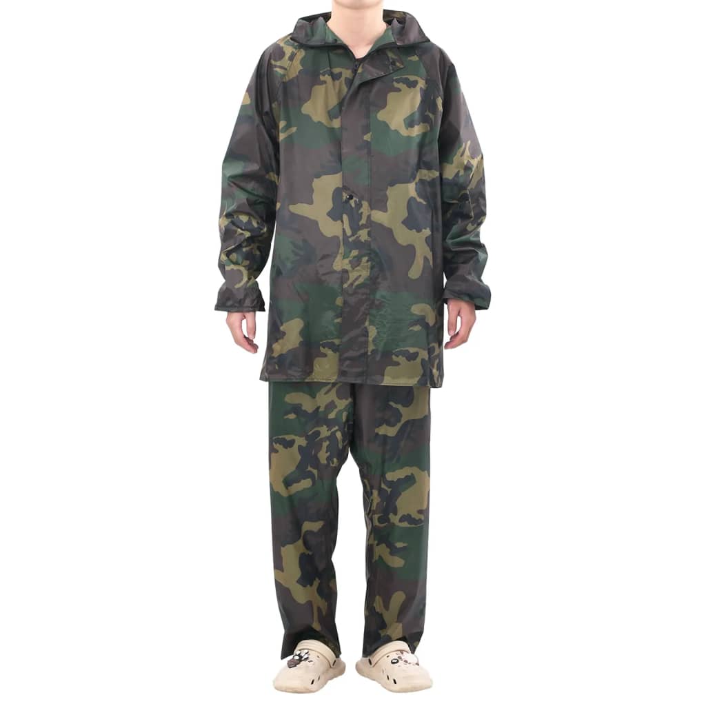 Regenpak 2-delig met capuchon (heren / camouflage / maat XXL)