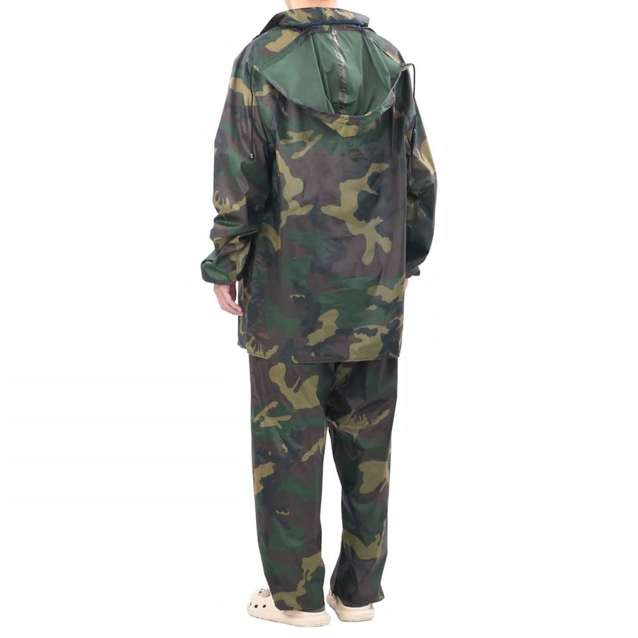 Regenpak 2-delig met capuchon (heren / camouflage / maat XXL)