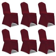 Stoelhoes stretch bordeauxrood 6 stuks