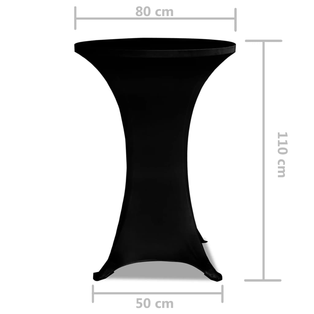 Statafelhoezen Stretch Ø 2 80 cm Zwart