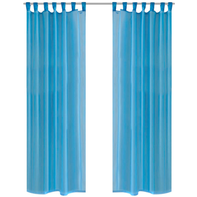 Vitrage 140 X 45 Cm Stuks 140 x 245 cm Turquoise